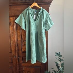 New Old Navy Green Crepe Gauze Cotton Dress